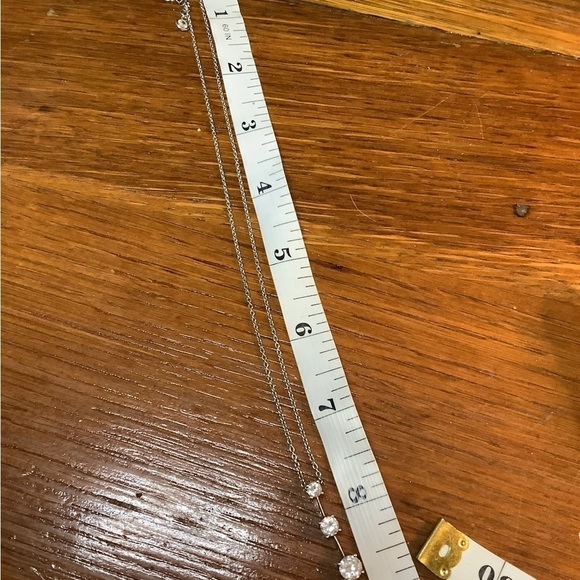 Sterling Silver 925 Cubic Zirconia Past, Present, Future Pendant Necklace 18" - Picture 3 of 3